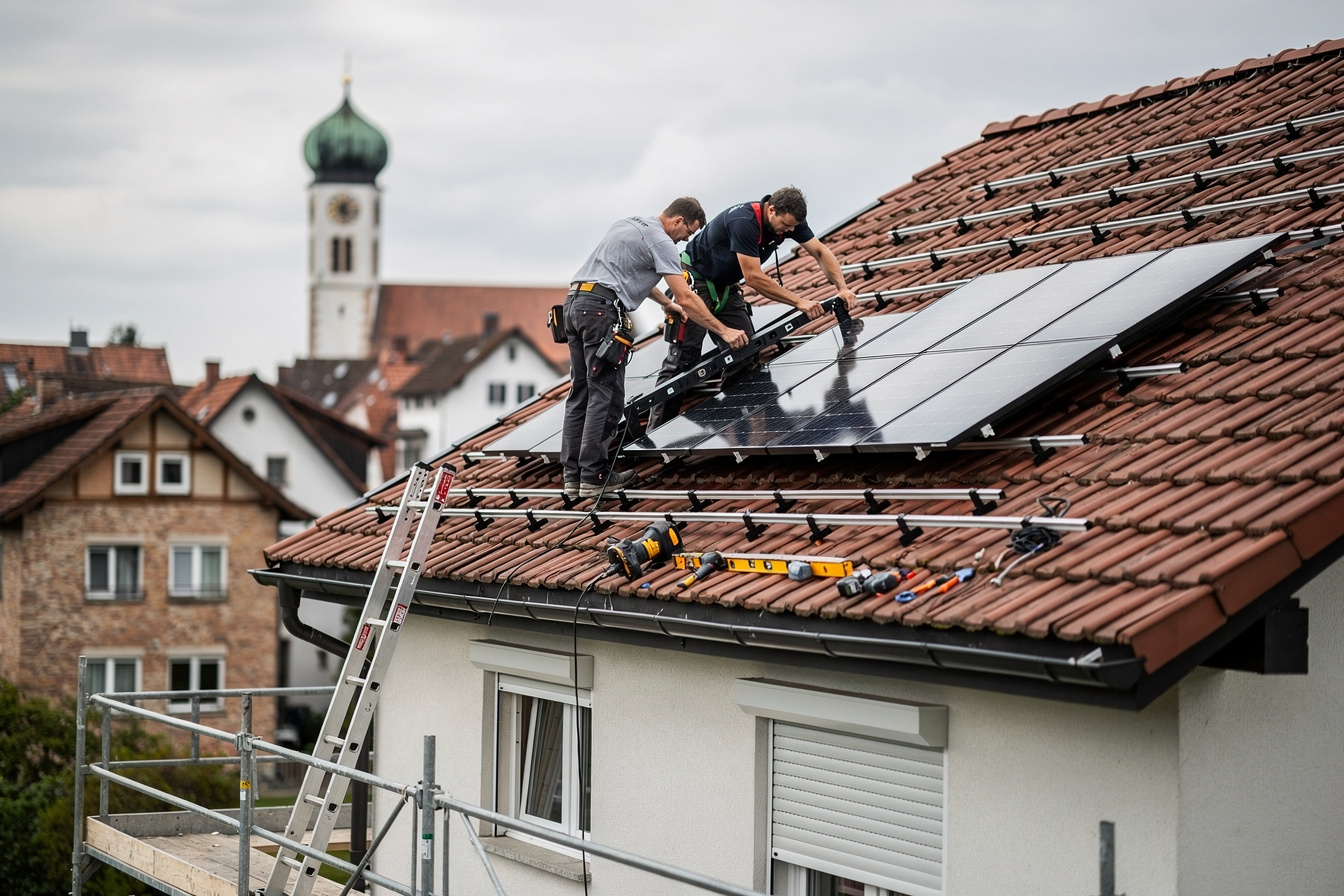 Photovoltaik bei der Arbeit in Regensburg Photovoltaik bei der Arbeit in Regensburg